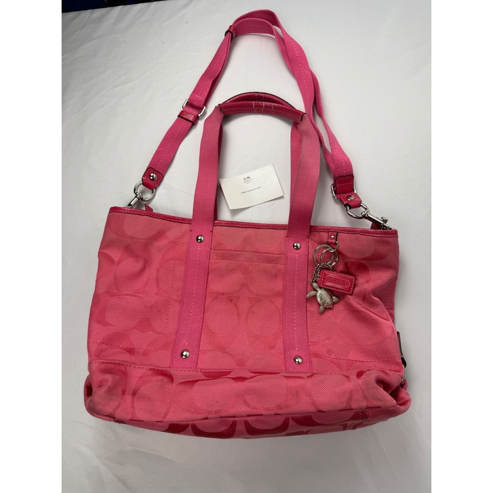 Coach Kyra Daisy F18844 Pink Signature Jacquard Tote Shoulder Bag Y2K